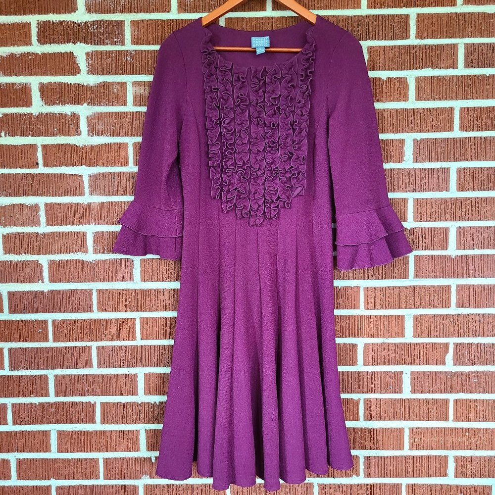Rabbit Rabbit Rabbit Longsleeve Ruffle Yoke Full Skirt Heavy Winter Dress